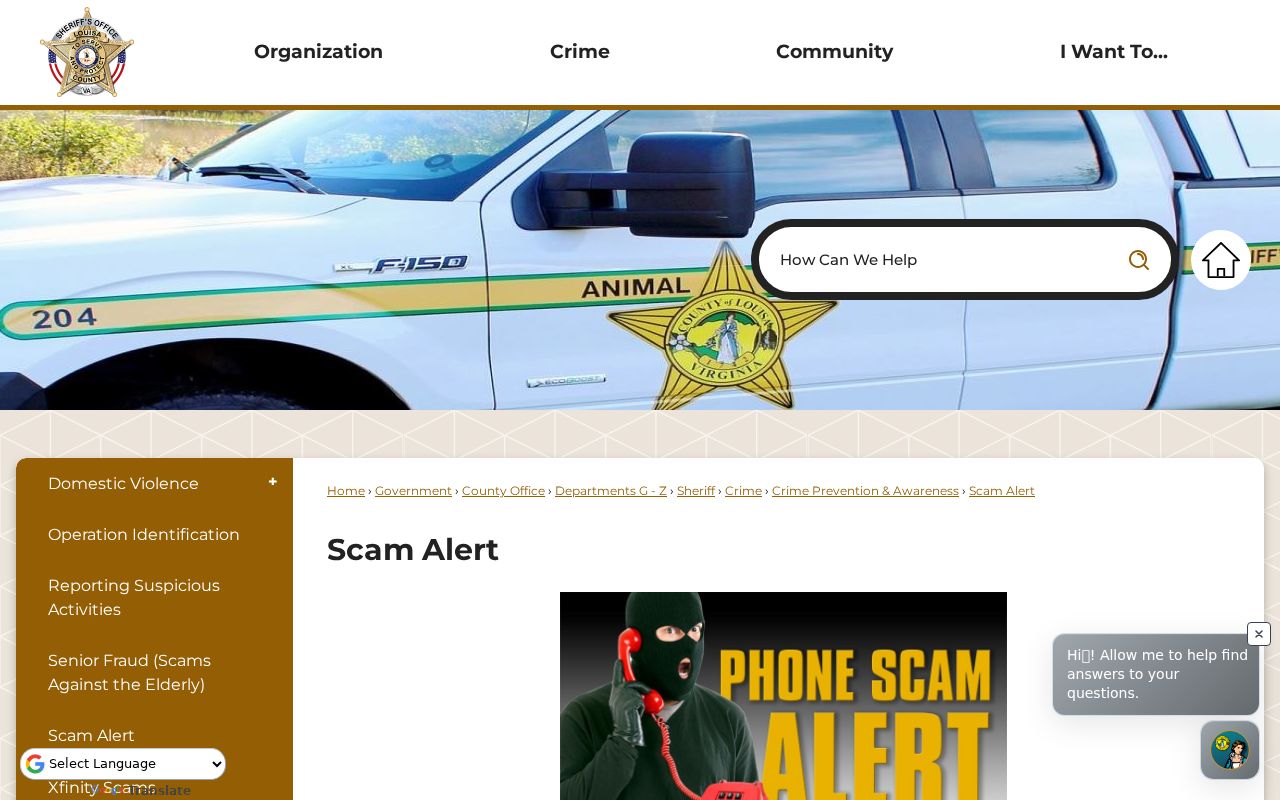 Louisa County traffic warrant scam alert and official verification guidance